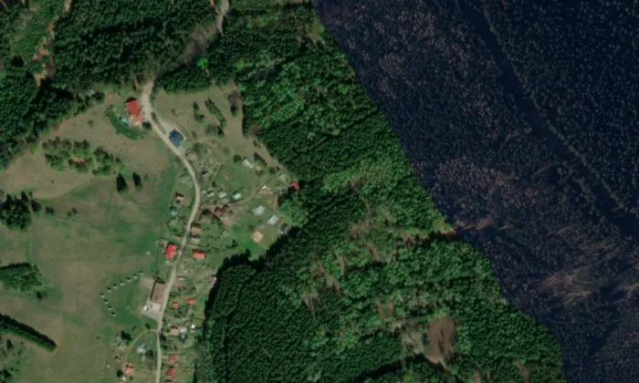 Kostel svatého Jana Křtitele (Janovičky) – letecký pohled