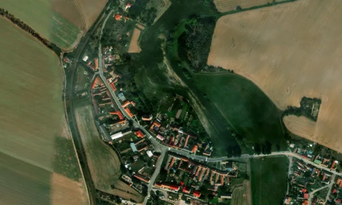 kostel svatého Jana Křtitele (Lukov) – letecký pohled
