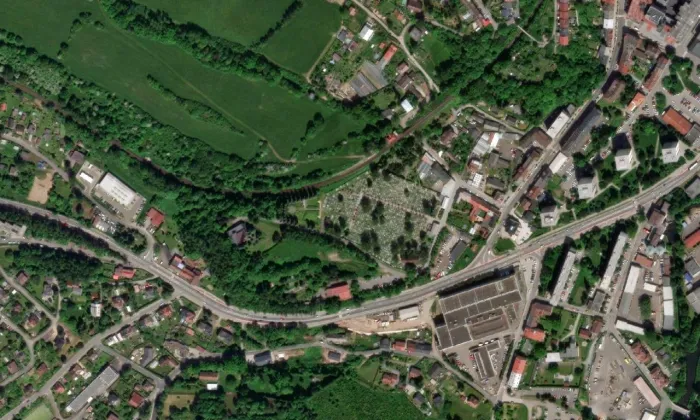 Kostel svatého Jana Křtitele (Náchod) – letecký pohled