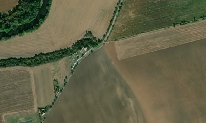 Kostel svatého Jana Křtitele (Skupice) – letecký pohled
