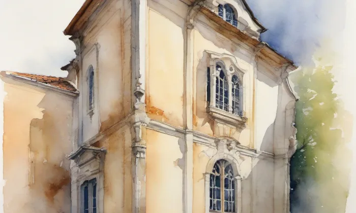 Kostel svatého Jana Křtitele (Skupice) – akvarel