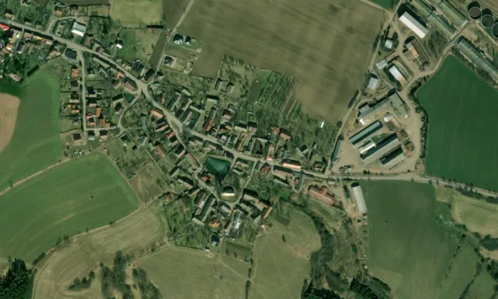 Kostel svatého Jana Křtitele (Střížov) – letecký pohled