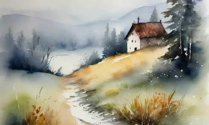 kostel svatého Jana Křtitele (Tatenice) – akvarel