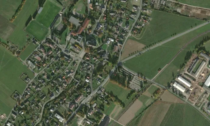 kostel svatého Jana Křtitele (Velké Losiny) – letecký pohled