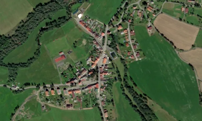 Kostel svatého Jana Křtitele (Záblatí) – letecký pohled