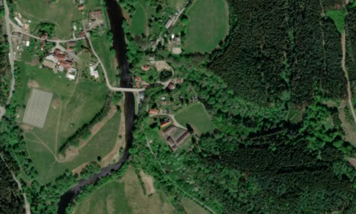 Kostel svatého Jana Křtitele (Zátoň) – letecký pohled