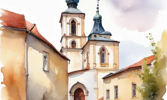 Kostel svatého Jana Křtitele (Znojmo) – akvarel