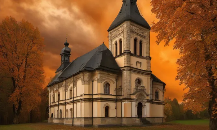 Kostel svatého Jana Křtitele a svatého Jana Evangelisty (Opava-Město) – autumn