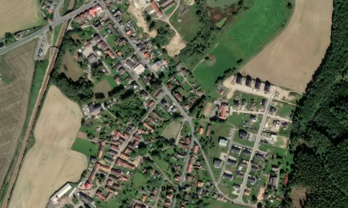 Kostel svatého Jana Nepomuckého (Kařez) – letecký pohled