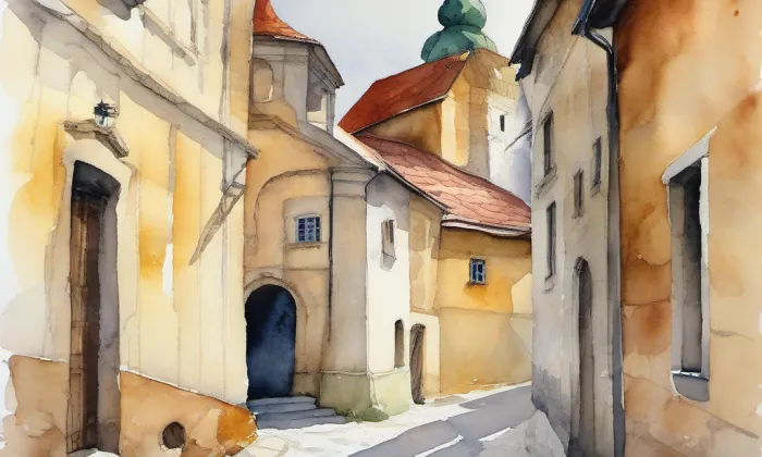 Kostel svatého Jana Nepomuckého (Pohořelice) – akvarel