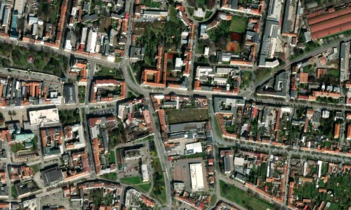 kostel svatého Jana Nepomuckého (Prostějov) – letecký pohled