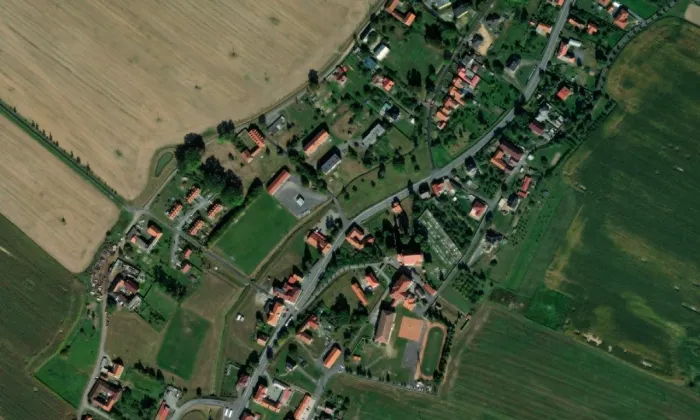 kostel svatého Jiří (Bělotín) – letecký pohled