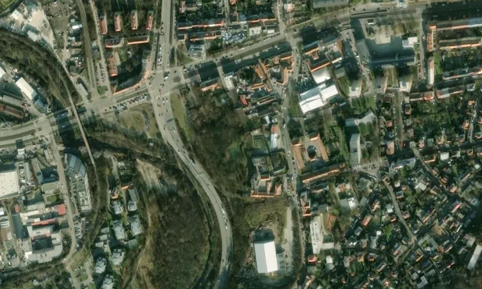 Kostel svatého Jiří (Hloubětín) – letecký pohled