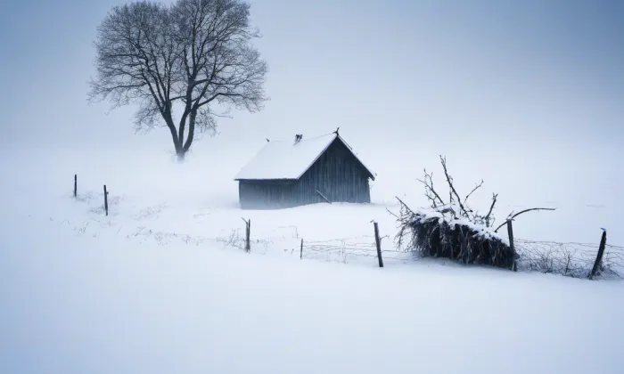kostel svatého Jiří (Kochov) – winter