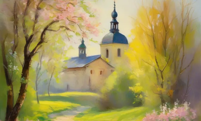 Kostel svatého Jiří (Libušín) – spring