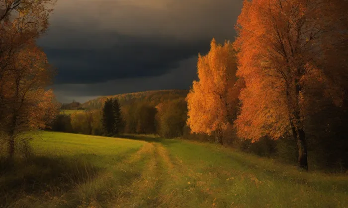 Kostel svatého Jiří (Moravičany) – autumn