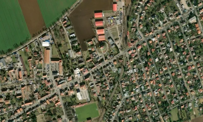 kostel svatého Jiří (Rudná) – letecký pohled