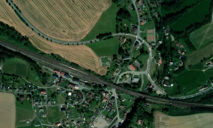 Kostel svatého Jiří (Třebovice) – letecký pohled