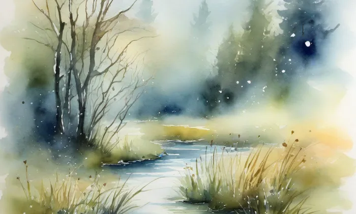 kostel svatého Jiří (Tři Bubny) – akvarel