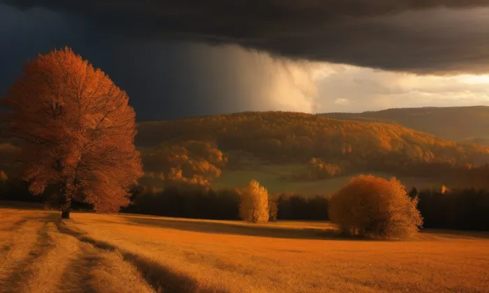 kostel svatého Jiří (Tři Bubny) – autumn