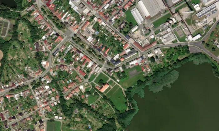 Kostel svatého Jiljí (Chropyně) – letecký pohled