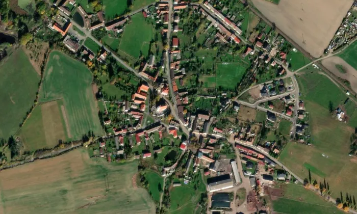 kostel svatého Jiljí (Heřmaň) – letecký pohled