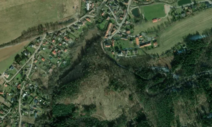 kostel svatého Jiljí (Libeř) – letecký pohled