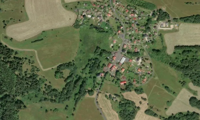 Kostel svatého Josefa (Krásná Lípa) – letecký pohled