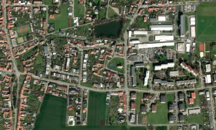 Kostel svatého Josefa (Krasice) – letecký pohled