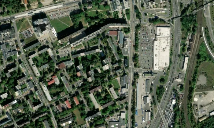 Kostel svatého Josefa (Moravská Ostrava) – letecký pohled