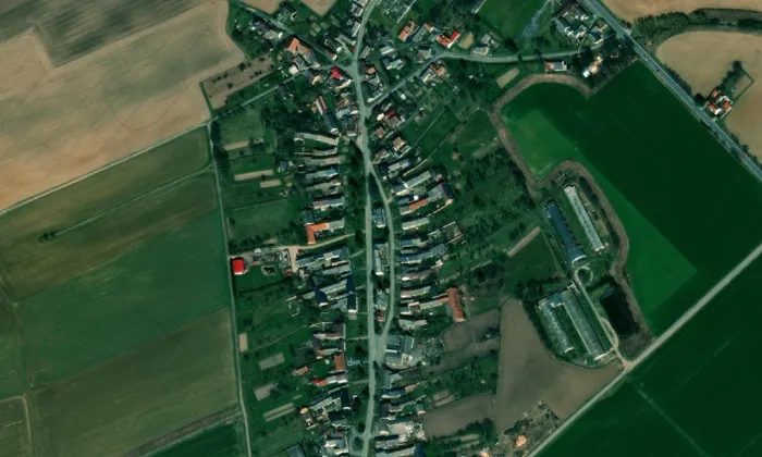 Kostel svatého Josefa (Palonín) – letecký pohled