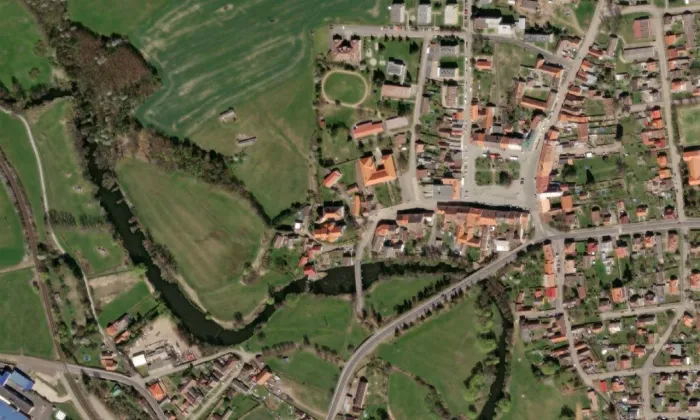 Kostel svatého Klimenta (Mirovice) – letecký pohled