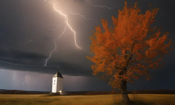 kostel svatého Lukáše (Myslibořice) – autumn