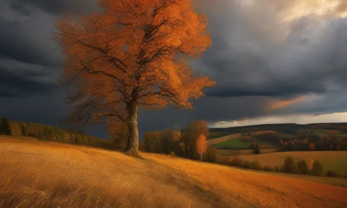 kostel svatého Martina (Bernartice) – autumn