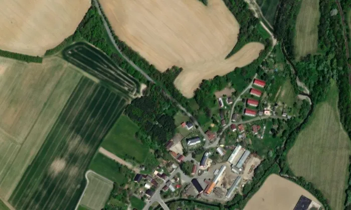 Kostel svatého Martina (Bohušov) – letecký pohled