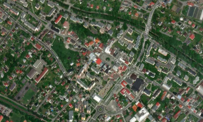kostel svatého Martina (Frenštát pod Radhoštěm) – letecký pohled