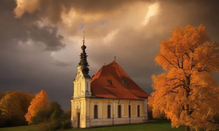 Kostel svatého Martina (Velemín) – autumn
