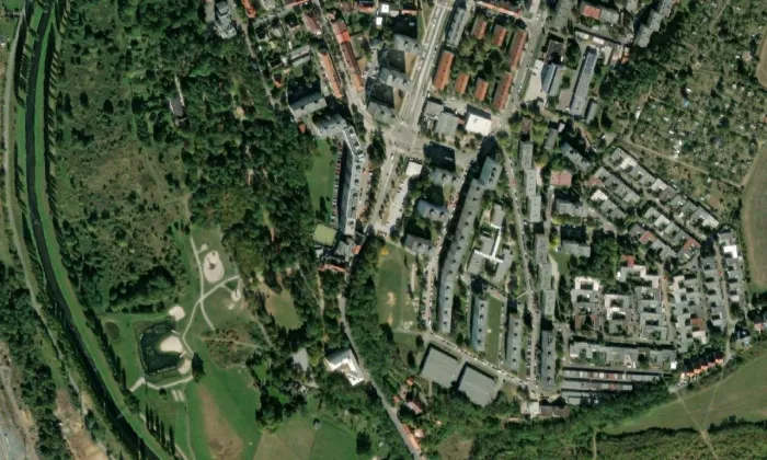 Kostel svatého Martina a Prokopa (Lobzy) – letecký pohled