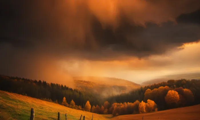 Kostel svatého Martina ve Chválenicích – autumn