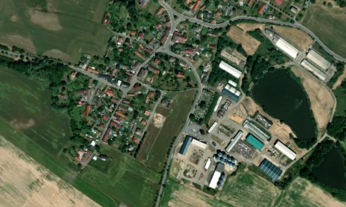 kostel svatého Matouše (Lipoltice) – letecký pohled