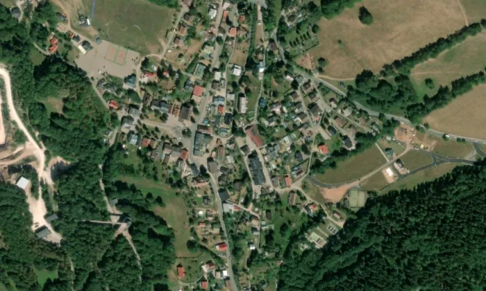 Kostel svatého Michaela (Černý Důl) – letecký pohled