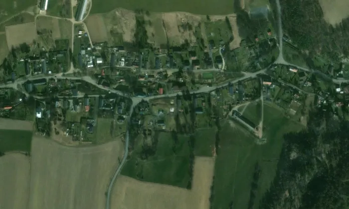 Kostel svatého Michaela (Bohdanovice) – letecký pohled