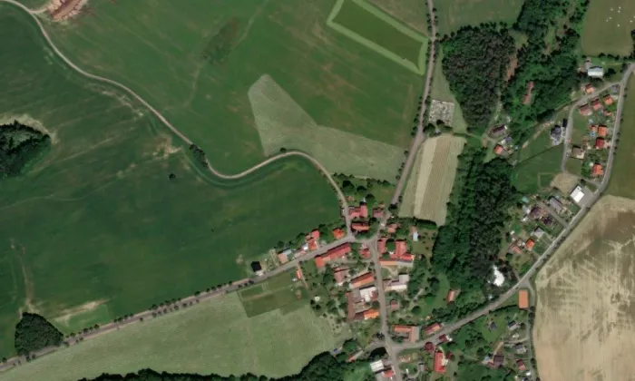 kostel svatého Michaela (Licibořice) – letecký pohled