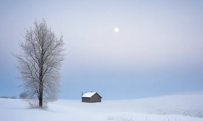 kostel svatého Michaela (Trojovice) – winter