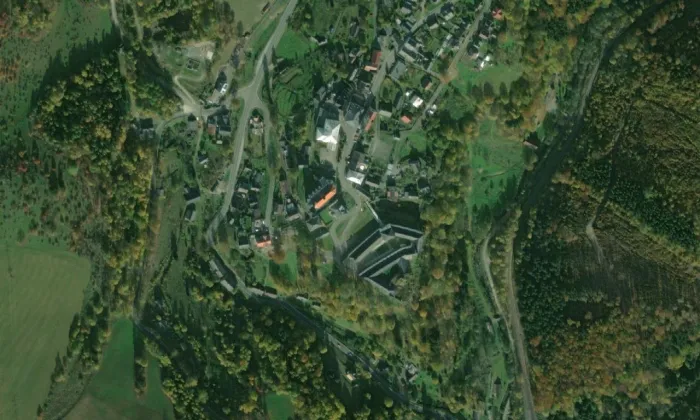 Kostel svatého Michaela archanděla (Branná) – letecký pohled