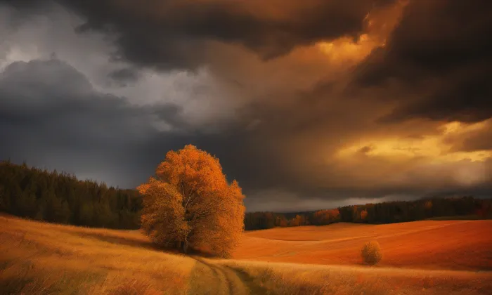 Kostel svatého Michaela archanděla (Libřice) – autumn