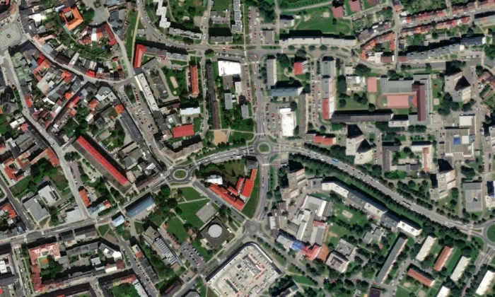 Kostel svatého Michaela archanděla (Přerov) – letecký pohled