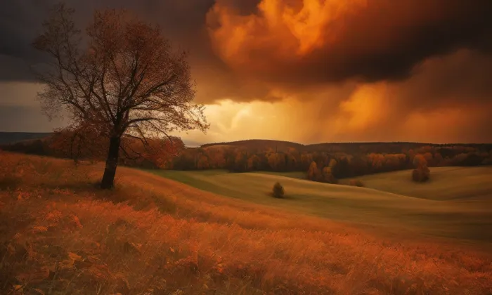Kostel svatého Michaela archanděla (Milostín) – autumn