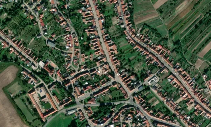 kostel svatého Michaela archanděla (Šardice) – letecký pohled