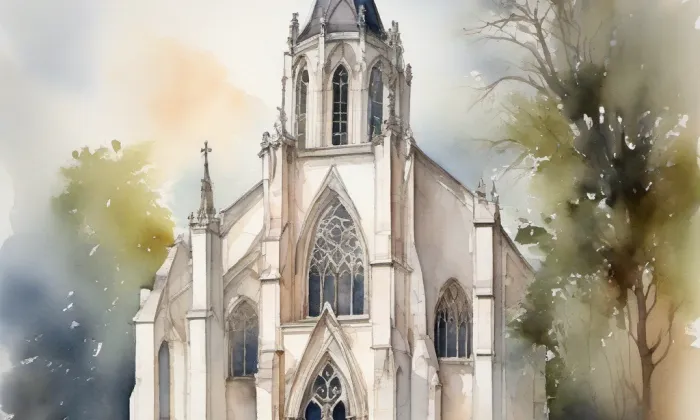 kostel svatého Michaela archanděla (Šardice) – akvarel
